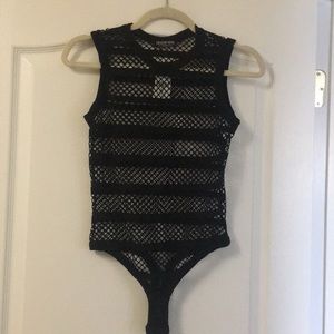 BNWT Black Fishnet Bodysuit